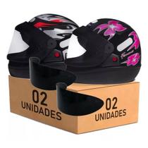 Capacete San Marino Preto Moto Masculino Feminino Mais Viseira