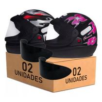 Capacete San Marino Preto Moto Masculino Feminino Mais Viseira