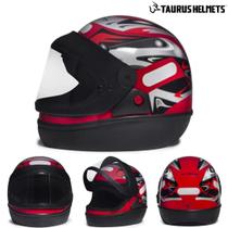 Capacete San Marino Vermelho Grafic Masculino e Feminino Original Taurus Capacete San Marino Vermelho Grafic Masculino e Feminino Original Taurus