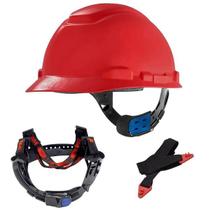 Capacete Segurança 3M H700 C/ Jugular Eletricista Engenheiro Vermelho