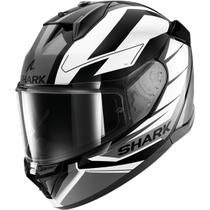 Capacete shark d-skwal 3 sizler kwa preto branco prata brilho Capacete shark d-skwal 3 sizler kwa preto branco prata brilho