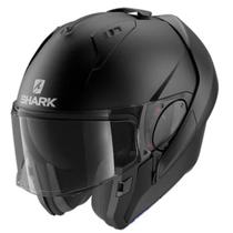 Capacete Shark Evo Blank Mat Preto Fosco Articulado Pinlock