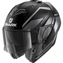 Capacete shark evo es yari mat kaa preto cinza fosco
