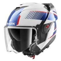 Capacete Shark Oxo Sikter Wub Branco Azul e Vermelho Tamanho:62 Capacete Shark Oxo Sikter Wub Branco Azul e Vermelho Tamanho:62