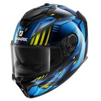 Capacete Shark Spartan GT Replikan Kub Preto Azul Viseira Interna