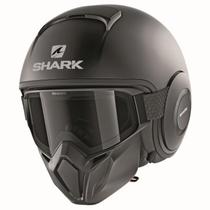 Capacete Shark Street Drak Kma Preto Fosco Queixeira Moto