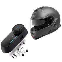 Capacete shoei neotec 2 cinza fosco 58 + intercomunicador