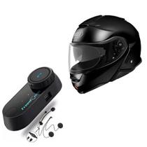 CAPACETE SHOEI NEOTEC 2 PRETO 58 + intercomunicador