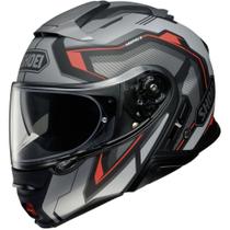 Capacete Shoei NeoTec 2 Respect TC-5 Articulado Cinza e Vermelho Fosco