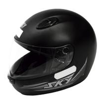 Capacete Sky Nimbus Preto Fosco C/ Adesivo Cinza 58