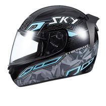 Capacete Sky Two Cyber Snake Preto Fosco Transf ul 58