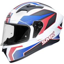 Capacete SMK Stellar Dynamo Branco/Azul/Vermelho - Tamanho 58 Capacete SMK Stellar Dynamo Branco/Azul/Vermelho - Tamanho 58