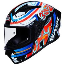 Capacete SMK Stellar Graffiti Preto/Vermelho/Laranja - Tamanho 62