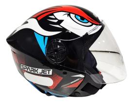 CAPACETE SPARK JET DRAGON PRETO + VERMELHO + AZUL TAMANHO 60(E)f CAPACETE SPARK JET DRAGON PRETO + VERMELHO + AZUL TAMANHO 60(E)f