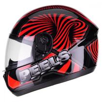 Capacete Spike 3D Preto Vermelho Brilho - Peels