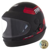 Capacete Sport Fechado Moto 788 Preto E Vermelho Pro Tork