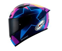 Capacete suomy track-1 bastianini roxo azul