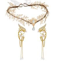 Capacete SWEETV Fairy Flower Crown Elf Ears para mulheres Capacete SWEETV Fairy Flower Crown Elf Ears para mulheres