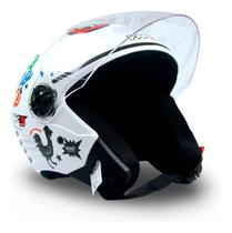 Capacete Tam 58 X Open Stickers Aberto Fw3 Branco C/ Viseira