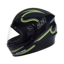 Capacete taurus joy23 rs new wave preto/verde fechado motobo