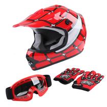 Capacete TCT-MOTORPARTS DOT Youth Red Spider Full Face M
