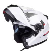 Capacete Texx Branco Escamoteável Robocop Articulado Gladiator Viseira Solar Interna Capacete Texx Branco Escamoteável Robocop Articulado Gladiator Viseira Solar Interna