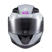 Capacete Texx Esc Gladiator V3 Makan Cinza Rosa Capacete Texx Esc Gladiator V3 Makan Cinza Rosa