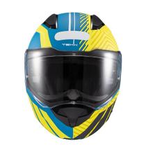 Capacete Texx Escam Kratos Cyber Azu Verd Fosc 56 F016