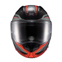 Capacete Texx Escam Kratos Nomade Pret Verm Cinz Bril 56