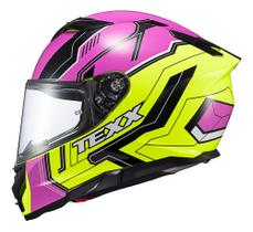 Capacete Texx Fecha Kaiman Rosa Preto Verde Brilhante
