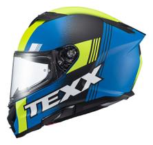 Capacete Texx Fecha Kaiman Track Verde Preto Azul Fosco
