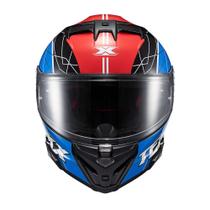 Capacete Texx Fecha Kaiman Vector Azu Verm Pret Branc Bril 58 F016