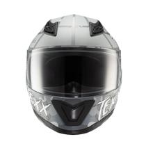 Capacete Texx Fechado Hawk Fury Cinza Amare Verm 60 F016