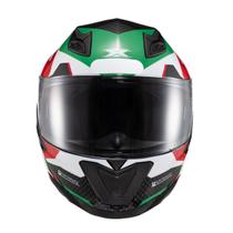 Capacete Texx Fechado Hawk Ride Verd Verm Branc Pret 56