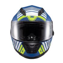 Capacete Texx Fechado Wing Grid Azul Verd Branc 58