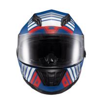 Capacete Texx Fechado Wing Grid Azul Verm Branc 58