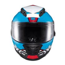 Capacete Texx Fechado Wing Superstar Azul Verm Branc 56