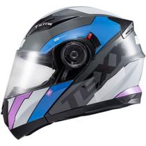 Capacete Texx Gladiator V3 Reisen - Azul/Rosa/Branco