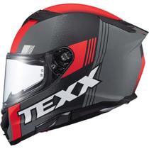 Capacete Texx Kaiman Track Vermelho Cinza Fosco C/ Óculos Capacete Texx Kaiman Track Vermelho Cinza Fosco C/ Óculos