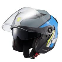 Capacete texx reisen aberto ugello azul verde branco 56