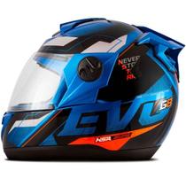 Capacete Tork 788 G8 Evolution Azul Laranja - Pro Tork Capacetes