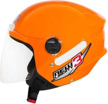 Capacete tork aberto c/viseira new liberty-3 laranja-56