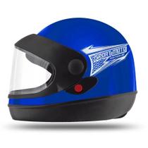 Capacete tork fechado automatco sport moto azul tamanho-58