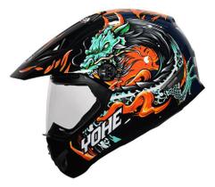 Capacete trail sport dragon yohe 60 c viseira antirrisco 2mm