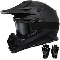 Capacete TRIANGLE Adulto para Moto Off-Road com Óculos e Luvas Capacete TRIANGLE Adulto para Moto Off-Road com Óculos e Luvas