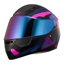 Capacete Trust Pro Transit X11 Fosco Azul/Rosa Viseira Extra