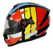Capacete Ultra Stardust Preto Vermelho Azul Gp Tech