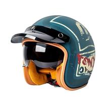 Capacete Unissex 3/4 Para Motocicleta E Carro Elétrico Para Todas as Estações Com Lente