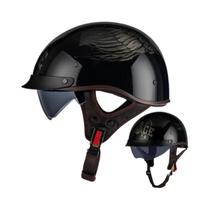 Capacete Unissex Retro Meio Capacete De Verão Para Motocicleta Elétrica American Prince Harley.