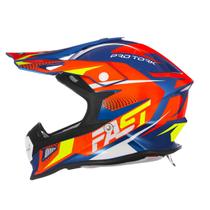 Capacete Unissex Trilha Fast Fantasy Edição Limitada Motocross Enduro Pro Tork Azul - Laranja